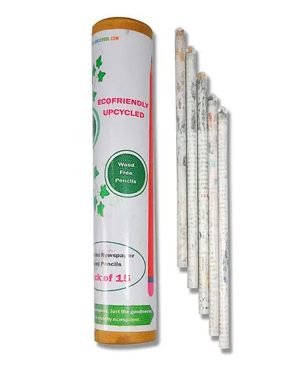 Chipbeys Upcycled Newspaper Eco-friendly Seed Pencils Multicolor - Pack Of 15