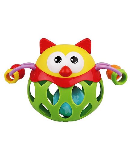 Ladybug Ball Owl Shaped Baby Rattle Multicolor - 12 cm