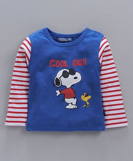Mom's Love Full Sleeve Tee Snoopy Print - Blue