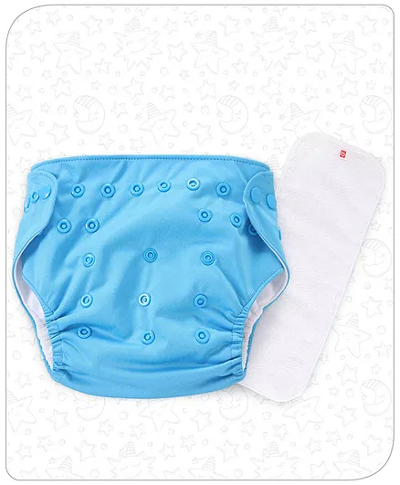 Babyhug Free Size Reusable Cloth Diaper With Insert - Blue