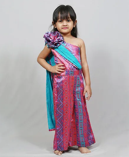 KIRTI AGARWAL PRET N COUTURE Abstract Print Sleeveless Jumpsuit - Pink