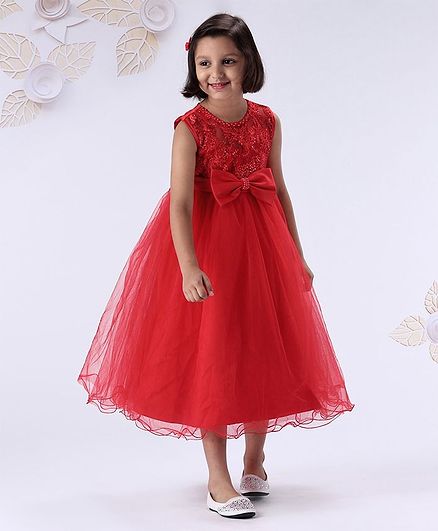 Mark & Mia Sleeveless Embellishment Party Wear Dress - Red
