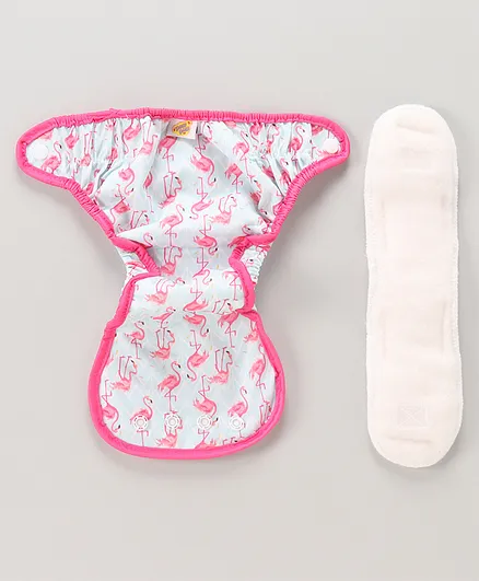 Paw Paw Reusable Diaper Flamingo Print - Pink
