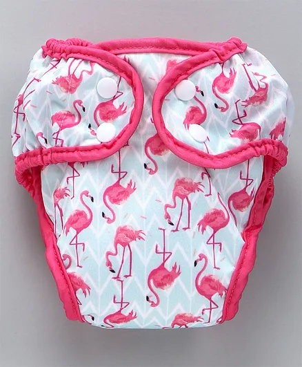 Paw Paw Reusable Diaper Flamingo Print - Pink