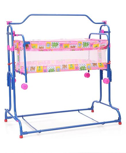 Mothertouch Compact Cradle Cum Cot Bear Print - Pink
