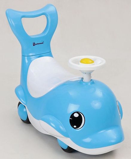 Mothertouch Dolphin Manual Push Ride On With Sounds - Blue