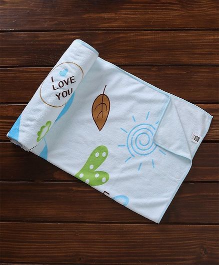 Mee Mee Towel Bear Print - Blue White
