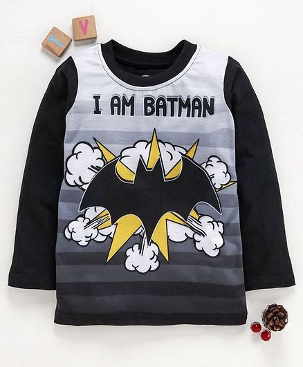 Eteenz Full Sleeves T-Shirt Batman Print - Black