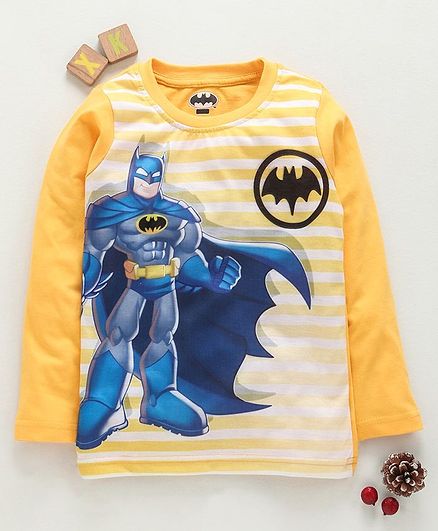 Eteenz Full Sleeves T-Shirt Batman Print - Yellow
