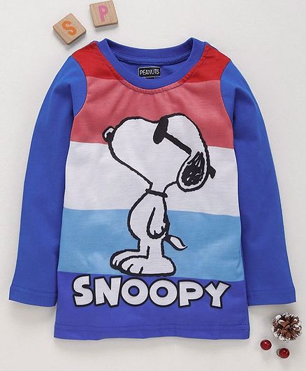 Eteenz Full Sleeves T-Shirt Snoopy Print - Royal Blue