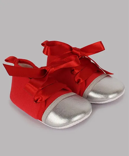 Daizy Ribbon Lace Closure Booties - Red