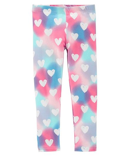 Carter's Rainbow Heart Leggings - Pink & Blue