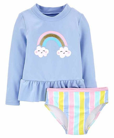 Carter's LS G Rainbow Rashguard Set - Blue Multicolour