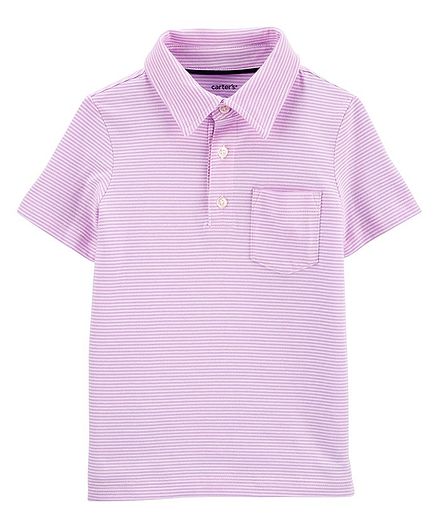 Carter's Half Sleeves Striped T Shirt - Violet
