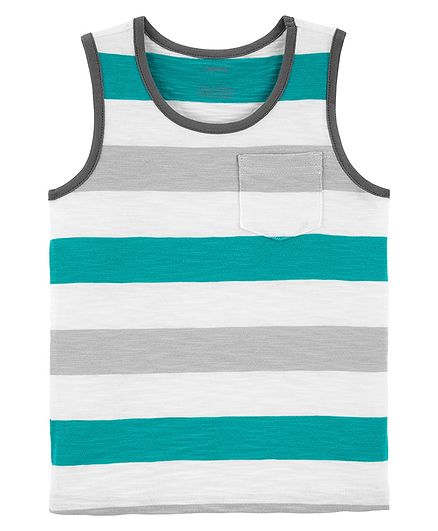 Carter's Striped Slub Jersey Tank - Blue White