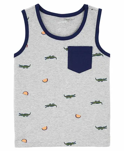 Carter's Alligator Jersey Tank - Grey