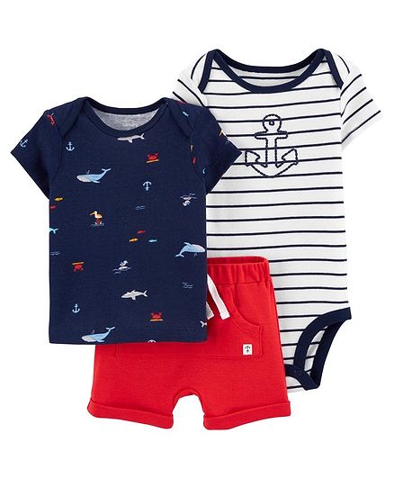Carter's 3-Piece Anchor Little Short Set - White Blue