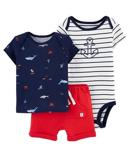 Carter's 3-Piece Anchor Little Short Set - White Blue