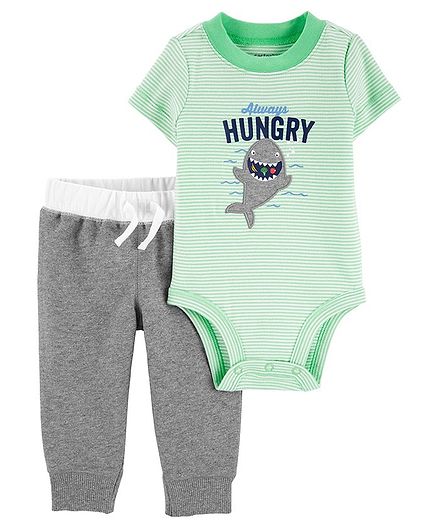 Carter's 2-Piece Shark Bodysuit Pant Set - Green Grey