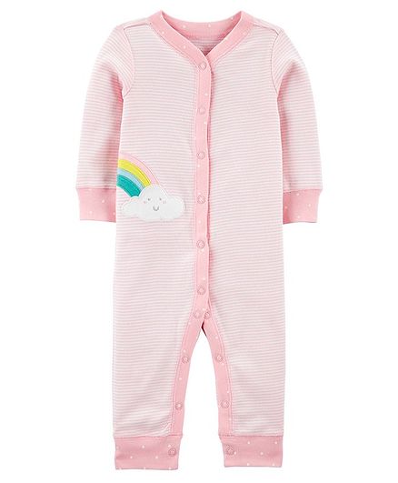 Carter's Rainbow Snap-Up Cotton Footless Sleep & Play - Pink
