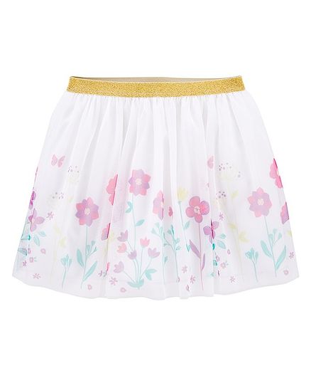 Carter's Glitter Floral Tutu Skirt - White