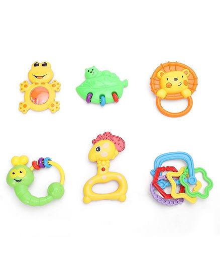 Baby Rattle Toys Pack Of 6 - Multicolor