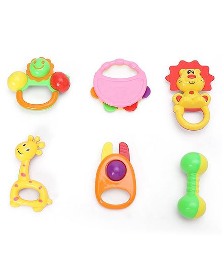 Baby Rattle Toys Pack Of 6 - Multicolor