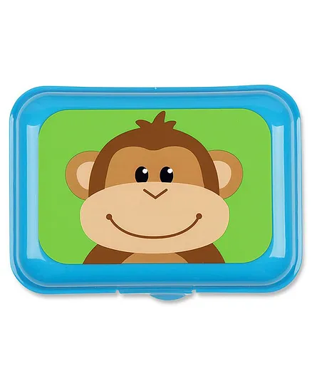 Stephen Joseph Snack Box Monkey Print - Blue Green