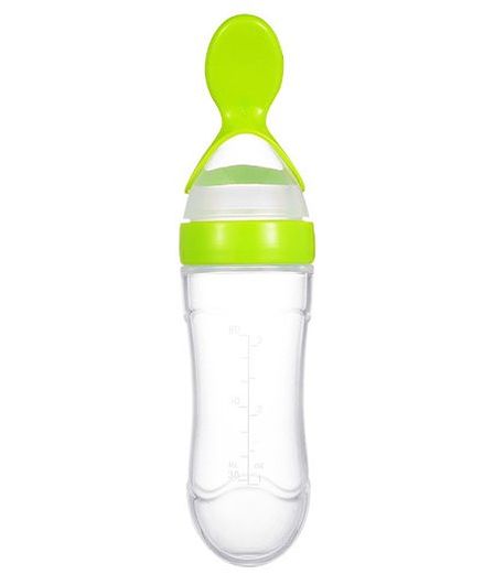 Syga Squeeze Style Bottle Feeder With Dispensing Spoon Green - 90 ml