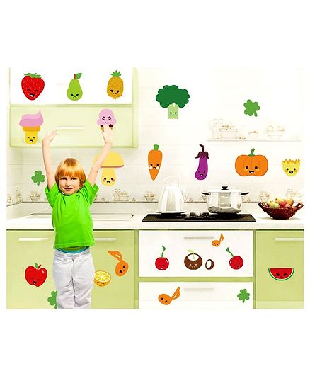 SYGA Vegetables Fruits PVC Vinyl Wall Sticker - Multicolor