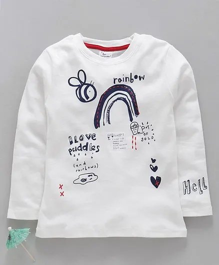 Kookie Kids Full Sleeves Tee Printed - White