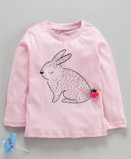 Kookie Kids Full Sleeves Tee Bunny Print - Pink