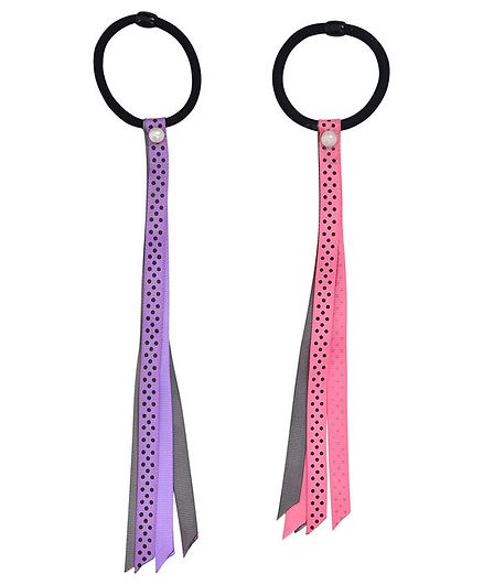 Funkrafts Set Of 2 Dots Printed Rubber Band - Multicolor
