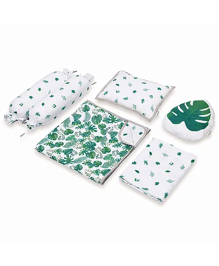 Masilo Organic Cotton Bedding Set Tropical Print - Green