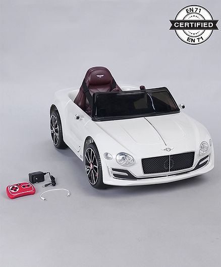 Battery Operated Ride On Bentley Car With Parental Remote - White