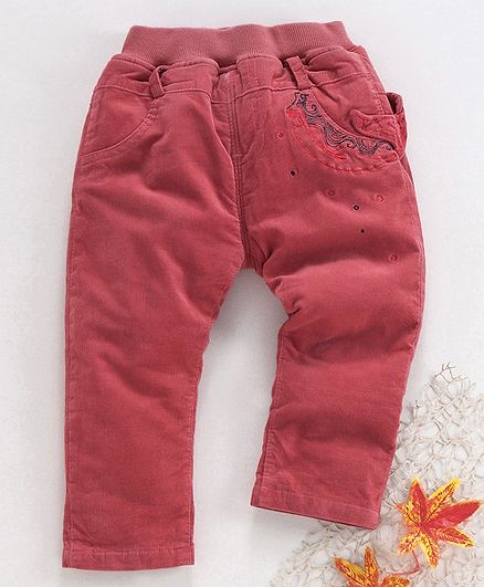 Kookie Kids Full Length Corduroy Pants - Light Red
