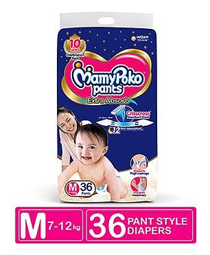MamyPoko Extra Absorb Pant Style Diapers Medium - 36 Pieces