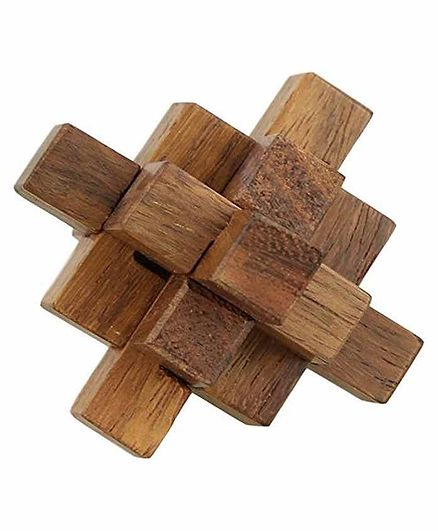 Desi Karigar Handmade Wooden Crystal Puzzle - Brown