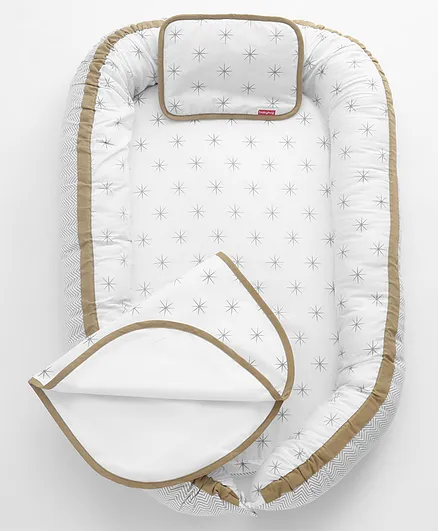 Babyhug Premium Cotton Baby Nest 4 Piece Gadda Set - Beige
