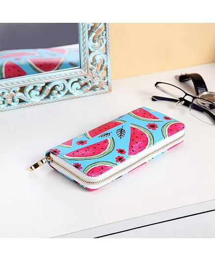 Quirky Monkey Wallet Watermelon Print - Multicolour