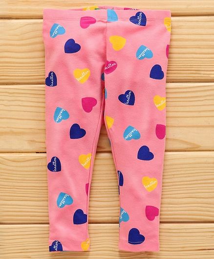 UCB Full Length Leggings Heart Print - Pink