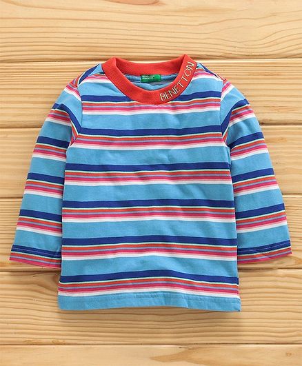 UCB Full Sleeves Striped Tee - Blue