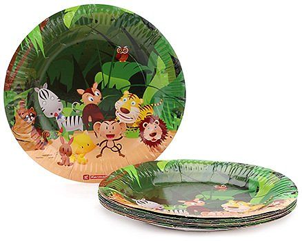 Karmallys Printed Paper Plates Animal Print - 22 cm