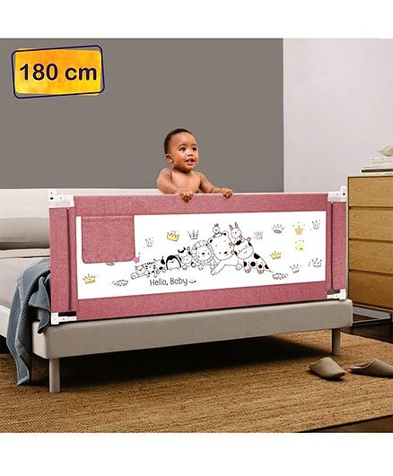 Syga Premium Baby Bed Rail 1.8 Meters Animal Print - Pink