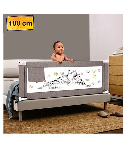Syga Premium Baby Bed Rail 1.8 Meters Animal Print - Grey