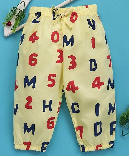 Yiyi Garden Full Length Lounge Pant Alphabet Print - Yellow