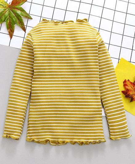 Yiyi Garden Full Sleeves Striped Top - Yellow