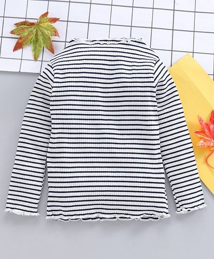 Yiyi Garden Full Sleeves Striped Top - Navy
