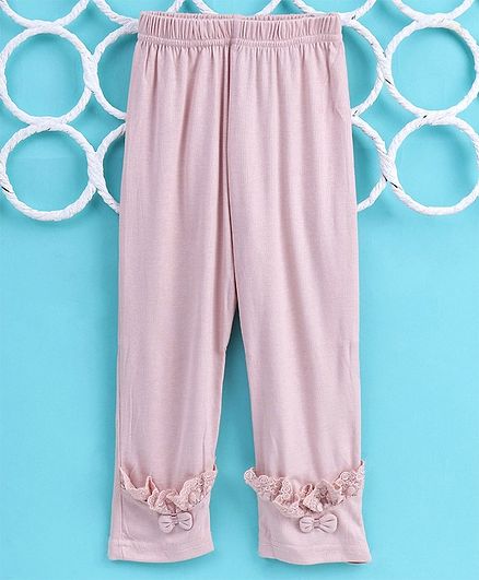 Kookie Kids Full Length Leggings Bow Applique - Pink