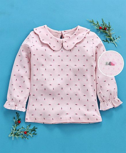 Yiyi Garden Full Sleeves Top Floral Print - Pink